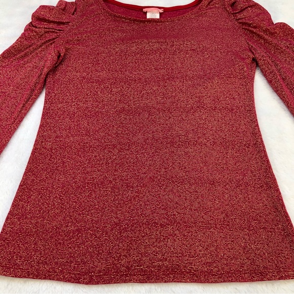 ✨Vintage✨ April, Puff Shoulder Sparkly Long Sleeve, Size S - Picture 5 of 13